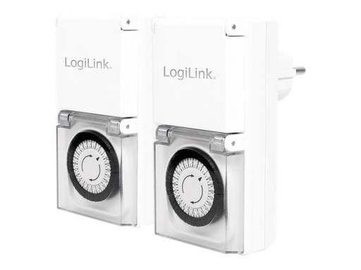 LOGILINK ET0006A Mechanische Zeitschaltuhr, 2er Set, IP44, Outdoor