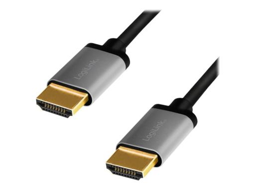 LOGILINK HDMI cable, A/M to A/M, 4K/60 Hz, alu, black/grey, 2 m