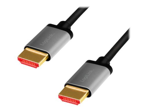 LOGILINK HDMI cable, A/M to A/M, 8K/60 Hz, alu, black/grey, 3 m