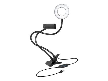 LOGILINK LED Ring Fill Light for Smartphone, 8.5 cm, black