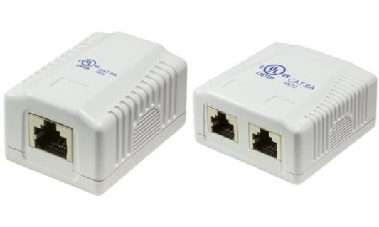 LOGILINK NP0074 Dose Cat.6A Anschlussdose Aufputzbox 2x RJ45 STP