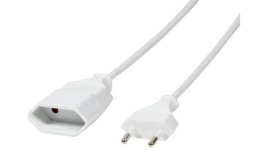 LOGILINK Netzkabel Euro CEE 7/16 Stecker zu Dose, 2m, Weiß (CP126)