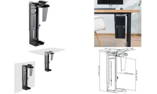 LOGILINK PC Halterung Untertisch EO0005 Schwarz Belastbar bis Gewicht=10 kg