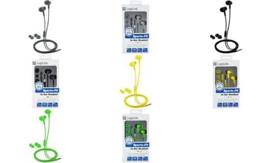 LOGILINK Sport Earphone In-Ear,wasserabweisend,1x3,5mm,schw.