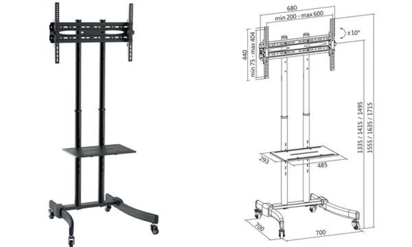 LOGILINK TV-Ständer Rollen LogiLink höhenverstellbar,37-70",max40kg