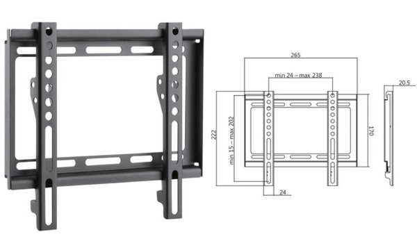 LOGILINK TV-Wandhalterung, Festmontage, 23"-42