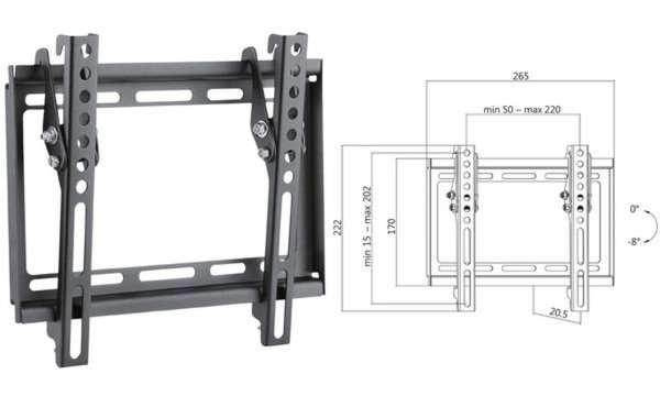 LOGILINK TV-Wandhalterung, Festmontage, 23"-42
