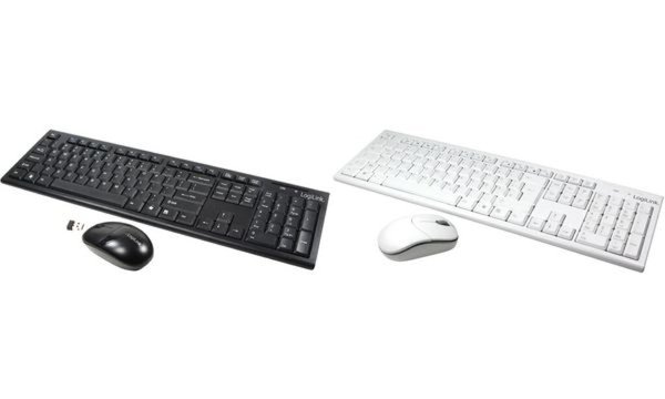 LOGILINK Tastatur LOGILINK Wireless 2,4GHz mit Maus white