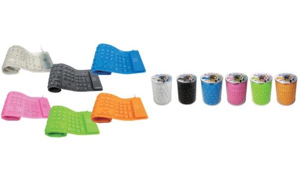 LOGILINK Tastatur LogiLink USB / PS/2 Flexibel Wasserfest schwarz