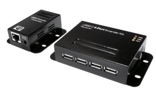 LOGILINK USB 2.0 Cat.5 Extender bis 50m mit 4-port Hub, POE
