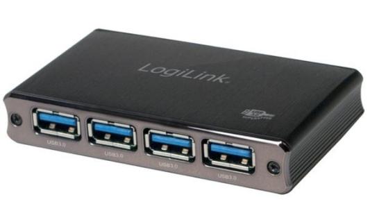 LOGILINK USB 3.0 HUB 4-port, Aluminium mit Überstromschutz