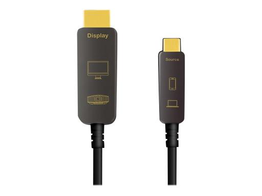 LOGILINK USB 3.2 Gen 2 Type-C cable, C/M to HDMI/M, 4K/60 Hz, AOC, black, 10 m