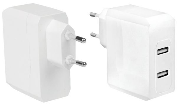 LOGILINK USB Wall Charger, 2 Port,15,5W, white