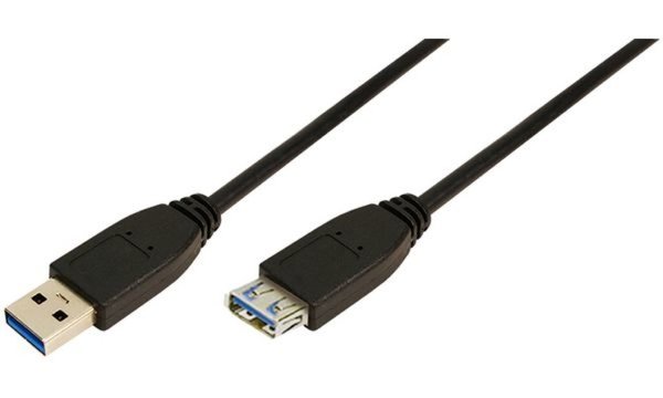 LOGILINK Verlängerungskabel USB 3.0 Typ-A auf Typ-A, Schwarz, 2 Meter