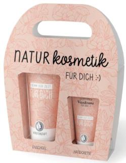 Handcreme+Duschgel mit Motiv Blüte Handcreme mit Bio-Sheabutter 30 ml