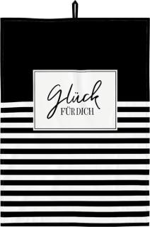 Geschirrtuch Motiv Glück für Dich 2 Aufhänger, 50 cm x 70 cm