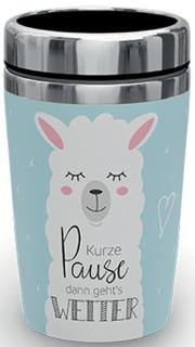 Becher to go 240ml Motiv Lama Innen Edelstahl, Aussen Kunststoff