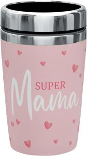 Becher to go Motiv Supermama 240ml Innen Edelstahl, Aussen Kunststoff
