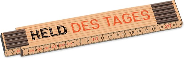 Zollstock Motiv Held des Tages L 245 mm x B 36 mm T18 mm