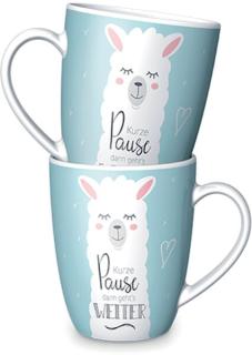 Porzellan Becher 250ml Motiv Lama H 105 mm x B 120 mm x T 85 mm