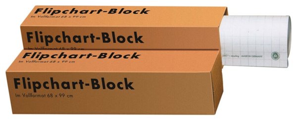 Landre Flipchartblock, 68 x 99 cm, kariert, recycling, 20 Blatt, 80g/qm