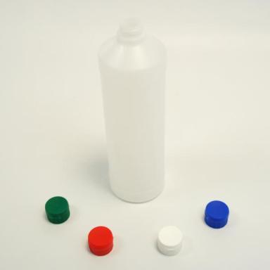 Leerflasche/Zylinderflasche 1 Liter, natur, mit Gewinde RD 28<br>zum Abfüllen