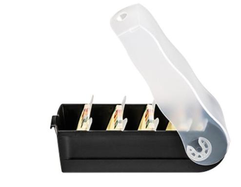 Lernkartei Karteibox A8 Croco quer tranzluzent schwarz, für 500 Karten