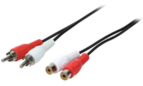 LogiLink Audiokabel, 2x Cinchstecke r - 2x Cinchkupplung, 5 m (11112695