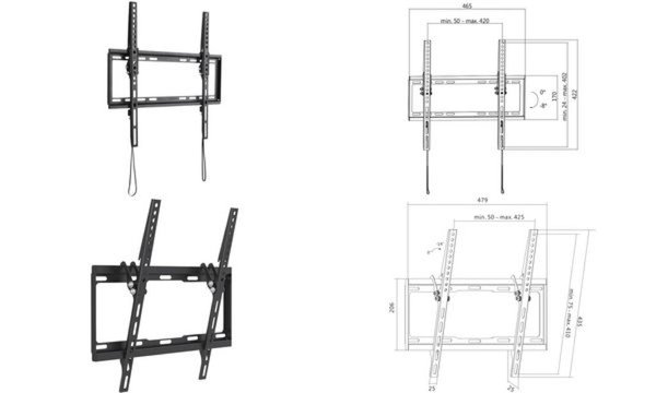 LogiLink TV-Wandhalterung, neigbar, für 81,28 - 139,7 cm (11116184)