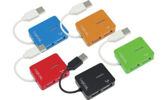 LogiLink USB 2.0 Hub Smile, 4 Port, blau (11112359)