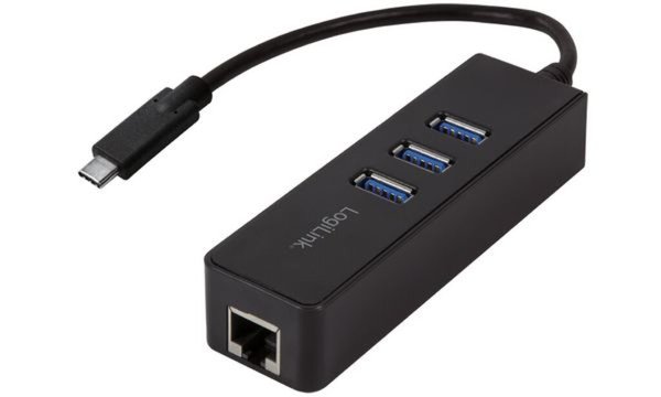 LogiLink USB 3.0 auf Gigabit Adapte r, 3-Port USB Hub,schwarz (11116138