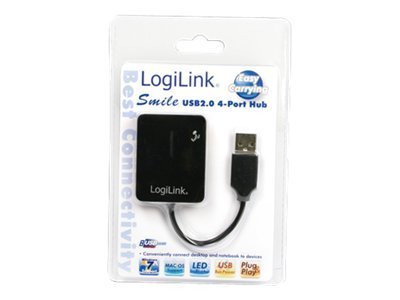 Logilink USB-Hub "Smile" 4-Port ohne Netzteil schwarz