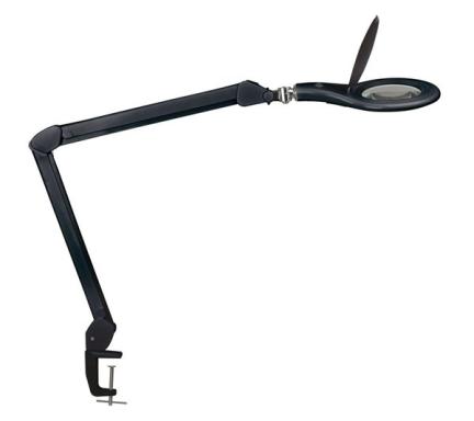 Lupenleuchte MAULmakro 8W schw. LED-Leuchte Klemmfuß
