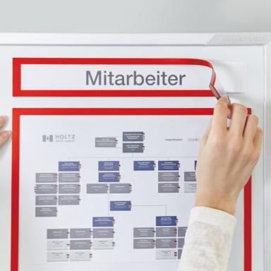 MAGNETOPLAN 1131806 Magnetrahmen Rot DIN A3 hoch, DIN A4 quer