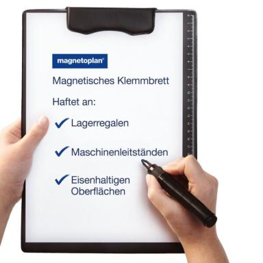 MAGNETOPLAN Magnet-Klemmbrett, magnethaftend, schwarz praktische und solide Sch