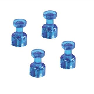 MAGNETOPLAN Magnet-Memohalter, blau, Inhalt: 4 Stück leuchtend transparent, hal
