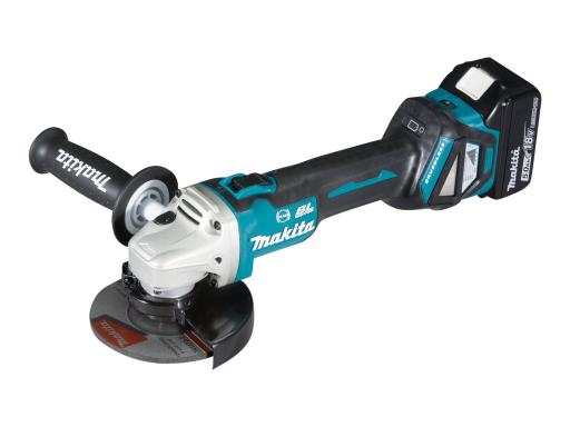 MAKITA MAKI Akku-Winkelschleifer 18 V DGA513RTJ / 5,0 Ah, 2 Akkus + Ladegerät i