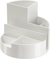 Rundbox weiß 6 Fächer m. Brief- und Zettelfach Ø 14cm, Höhe 12,5cm