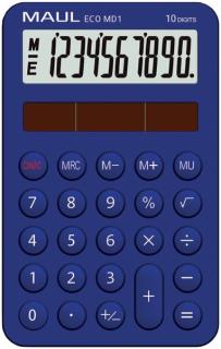 Taschenrechner ECO MD 1, 10 Stellen blau, Solarbetrieb - keine Batterie