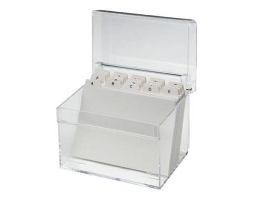 MAUL Acryl Karteikasten A6, glasklar inkl. 100 Karteikarten und A-Z-Register (1
