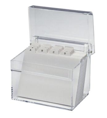 MAUL Acryl Karteikasten A7, glasklar inkl. 100 Karteikarten und A-Z-Register (1