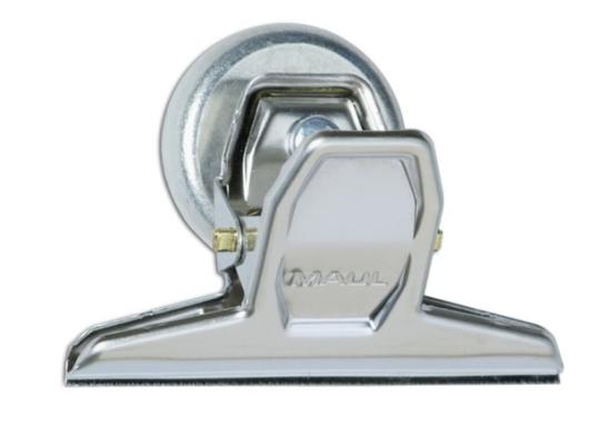 MAUL Briefklemmer mit Kraftmagnet, Breite: 75 mm, nickel aus vernickeltem Metal