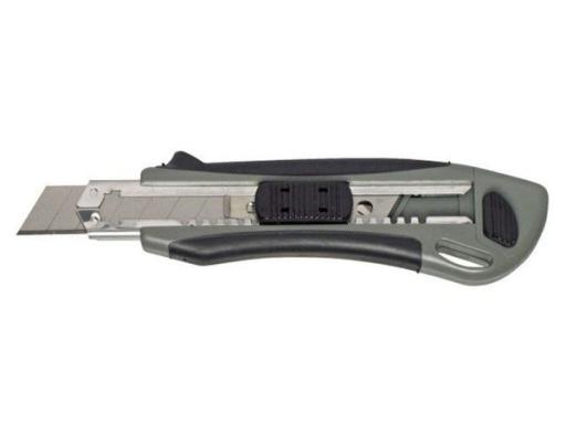 MAUL Cutter Profi, 18 mm, mit 2 Ersatzklingen, Softgrip für schwere Schneidarbe