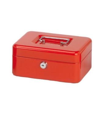 MAUL Geldkassette, rot, Maße: (B)200 x (T)170 x (H)90 mm aus lackiertem Stahl, 