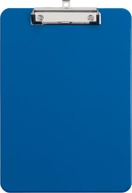 MAUL Klemmplatte aus Kunststoff, A4, blau, mit Klemmbügel Plattenstärke: 3 mm, 