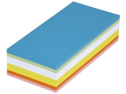 MAUL Moderationskarten 6394199 Rechteck 20,5 x 9,5 cm Weiß, Gelb, Orange, Rot, 