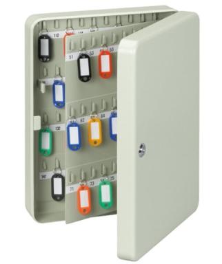 MAUL Schlüsselkasten für 140 Schlüssel, grau inkl. Schlüsselanhängern und Befes