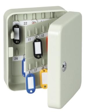 MAUL Schlüsselkasten für 40 Schlüssel, grau inkl. Schlüsselanhängern und Befest