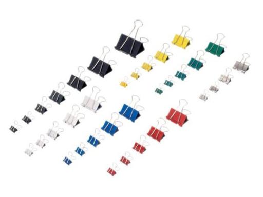 MAUL y 215 Foldback-Klammer aus Stahl, farbig sortiert in verschiedenen Größen 