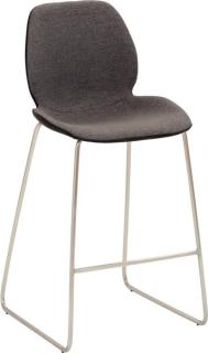 Tresenhocker 1176, Kufengestell edelstahl gebürstet, gepolsterte Sitz-